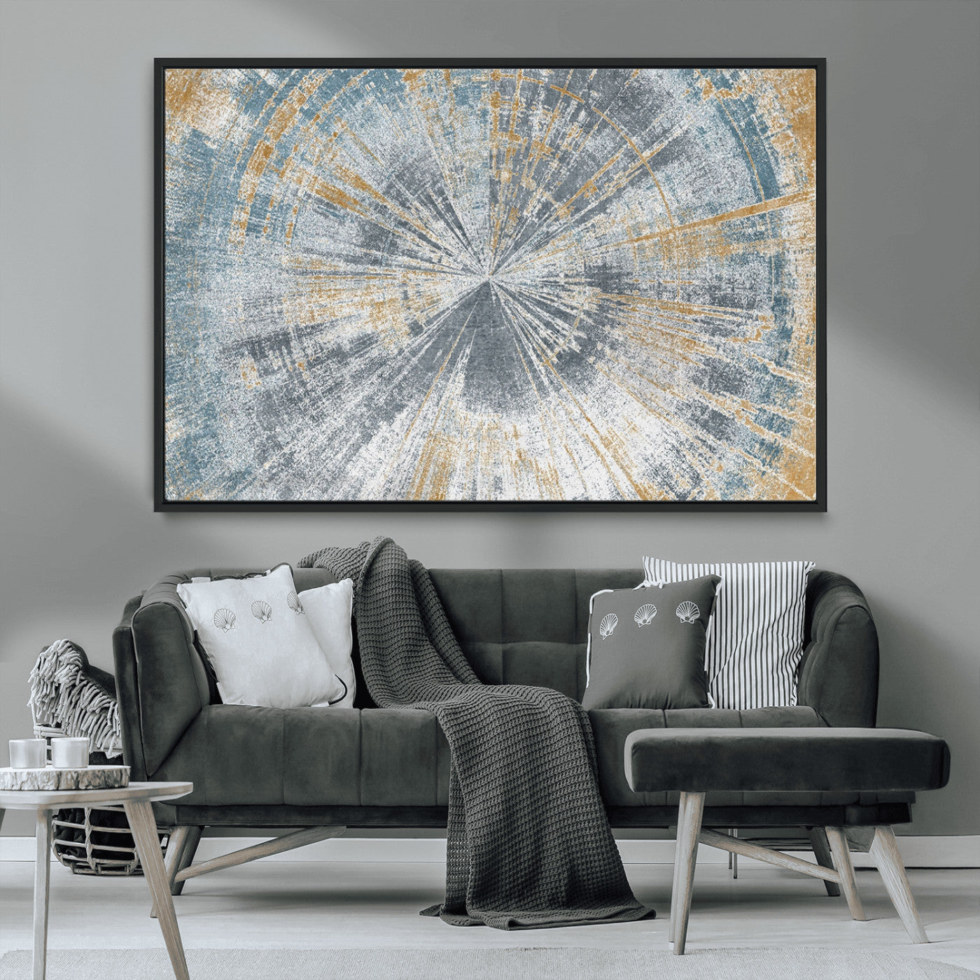 Radiant Abstract Wood Rings Canvas Art – Modern Triptych