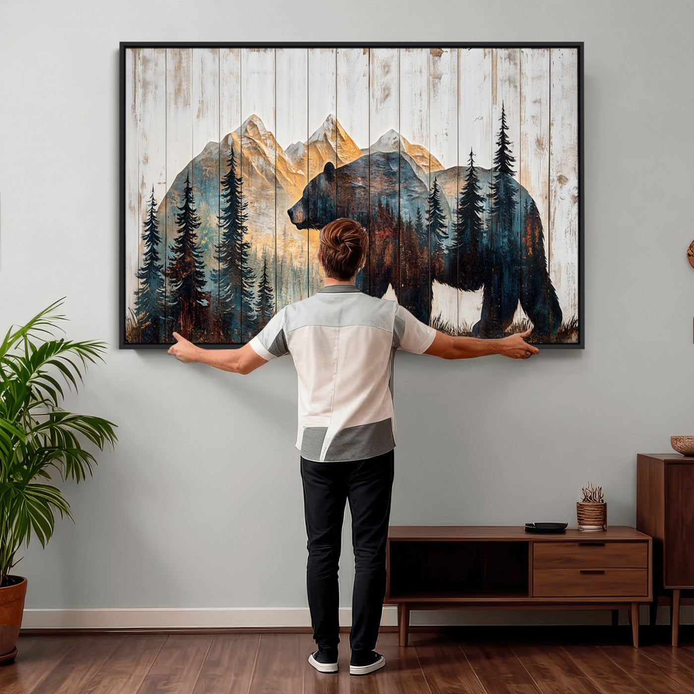 Rustic Bear Wall Art - Grizzly 399 Bear Wall Art - Mountain