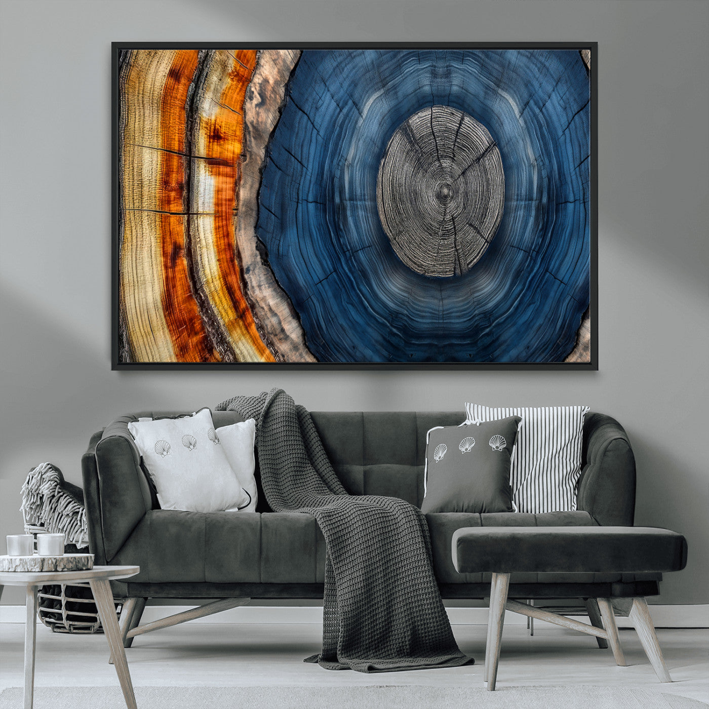 Abstract Tree Rings Wall Art Canvas Print – Modern Wood