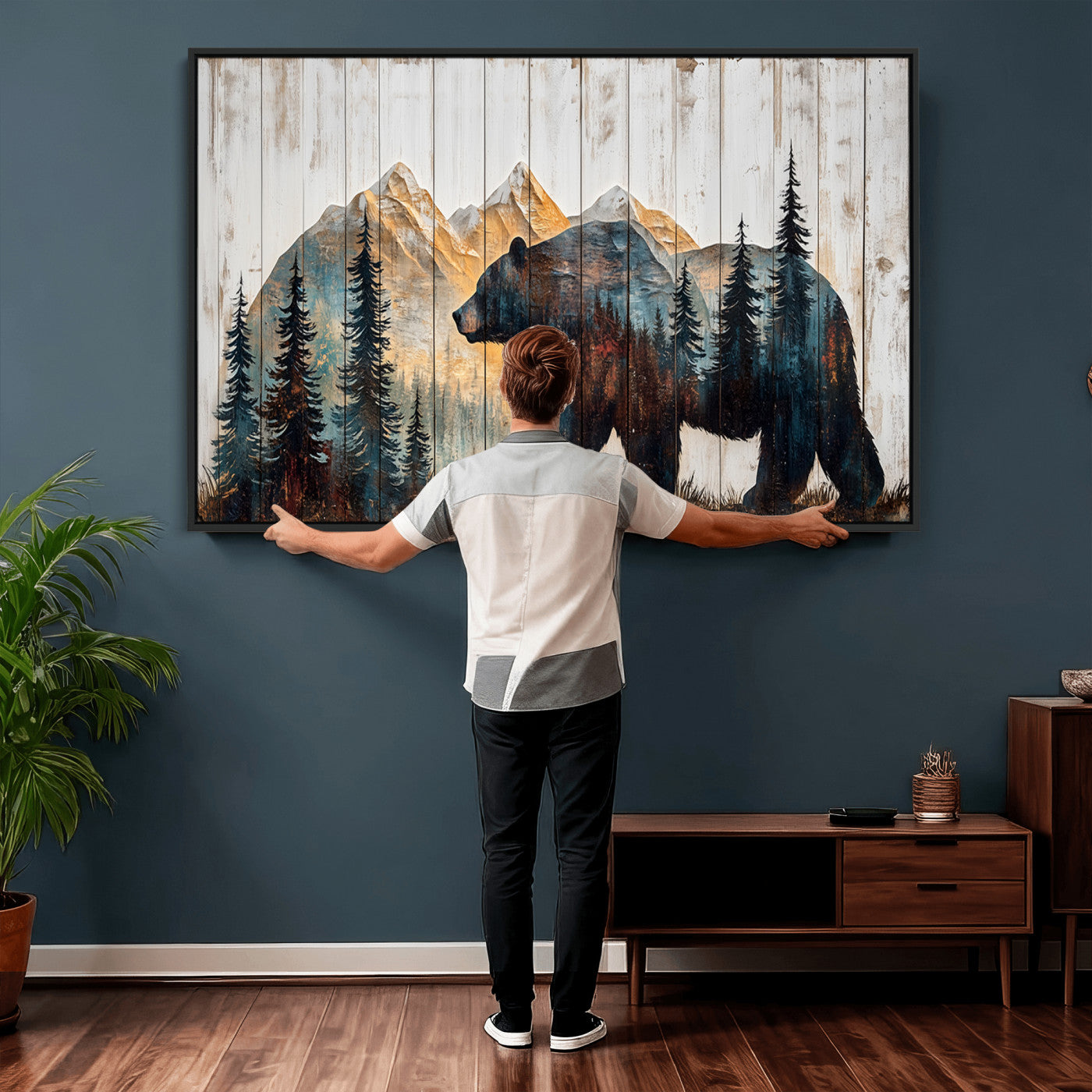 Rustic Bear Wall Art - Grizzly 399 Bear Wall Art - Mountain