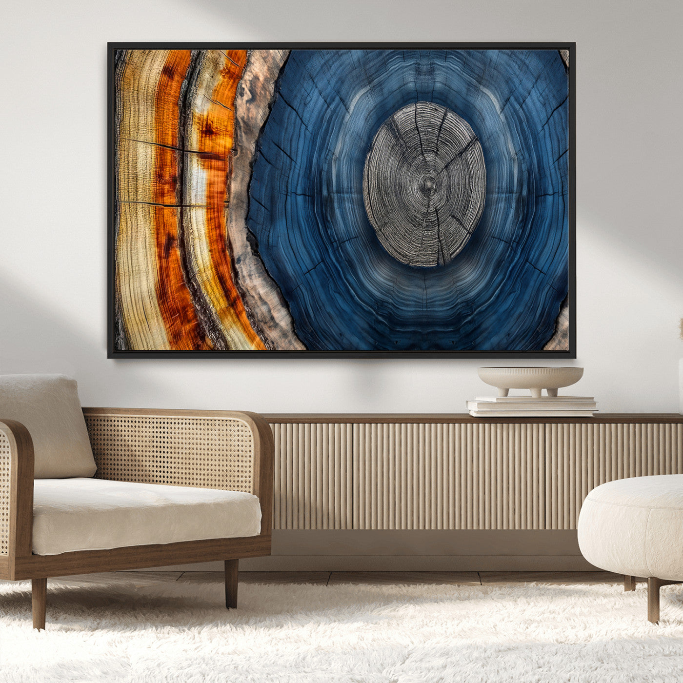 Abstract Tree Rings Wall Art Canvas Print – Modern Wood
