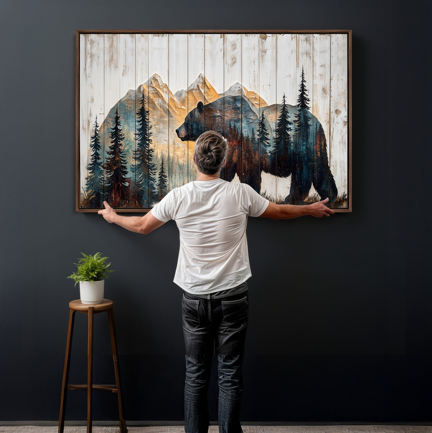 Rustic Bear Wall Art - Grizzly 399 Bear Wall Art - Mountain
