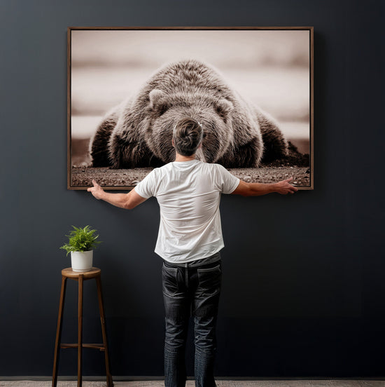 Grizzly Bear Wall Art Print - Bear Canvas Wall Art - Rustic