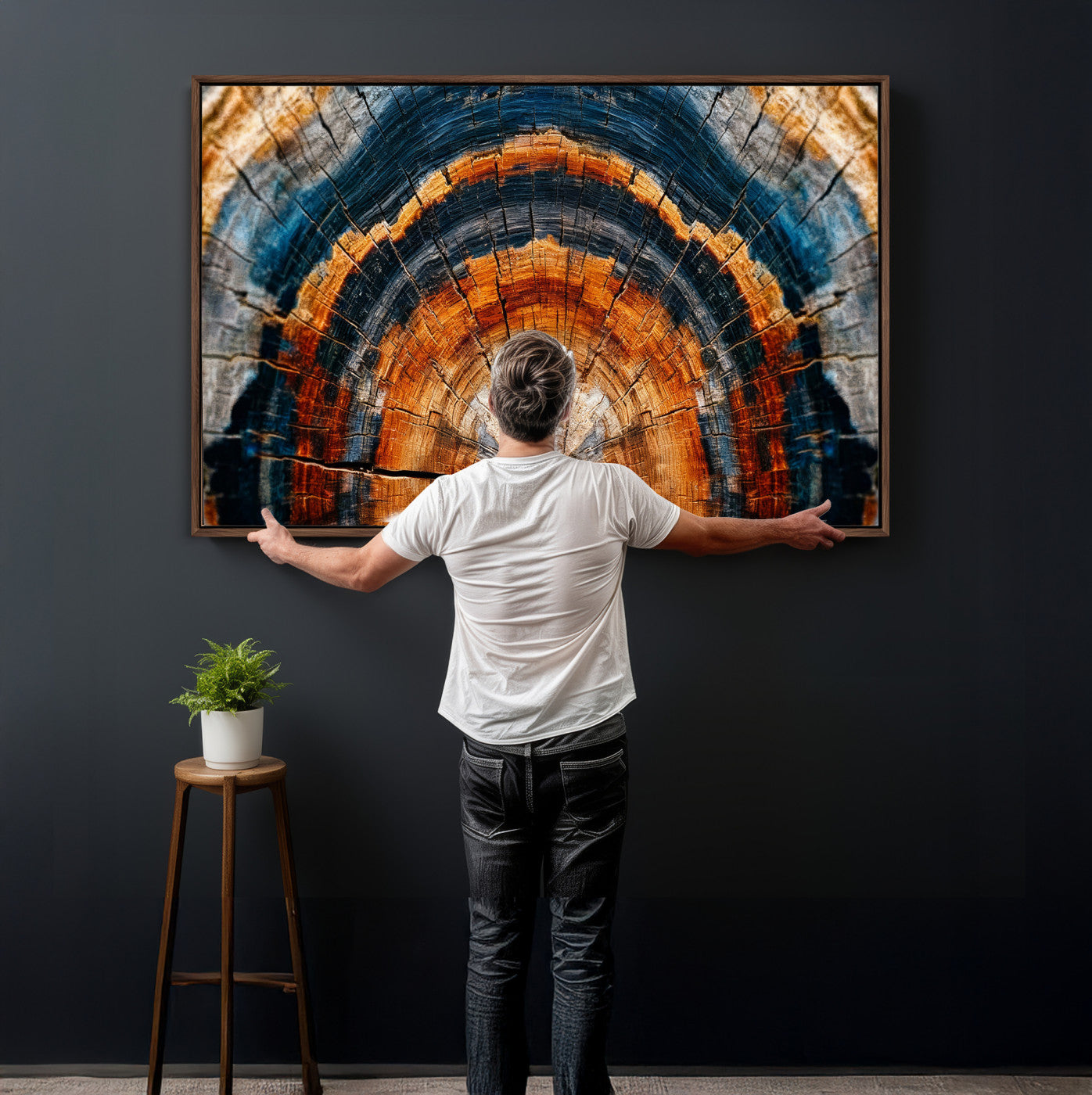 Abstract Wood Grain Canvas Print, Tree Ring Pattern Wall