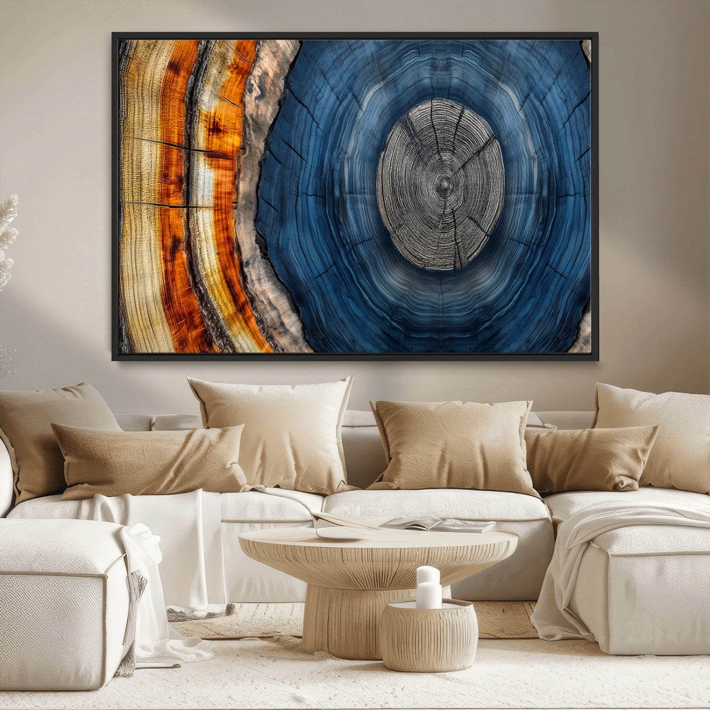 Abstract Tree Rings Wall Art Canvas Print – Modern Wood