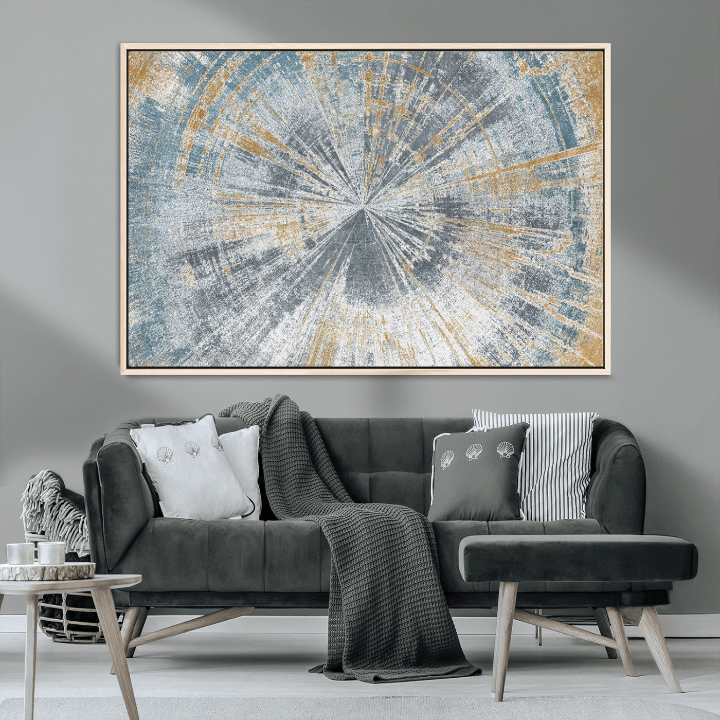 Radiant Abstract Wood Rings Canvas Art – Modern Triptych