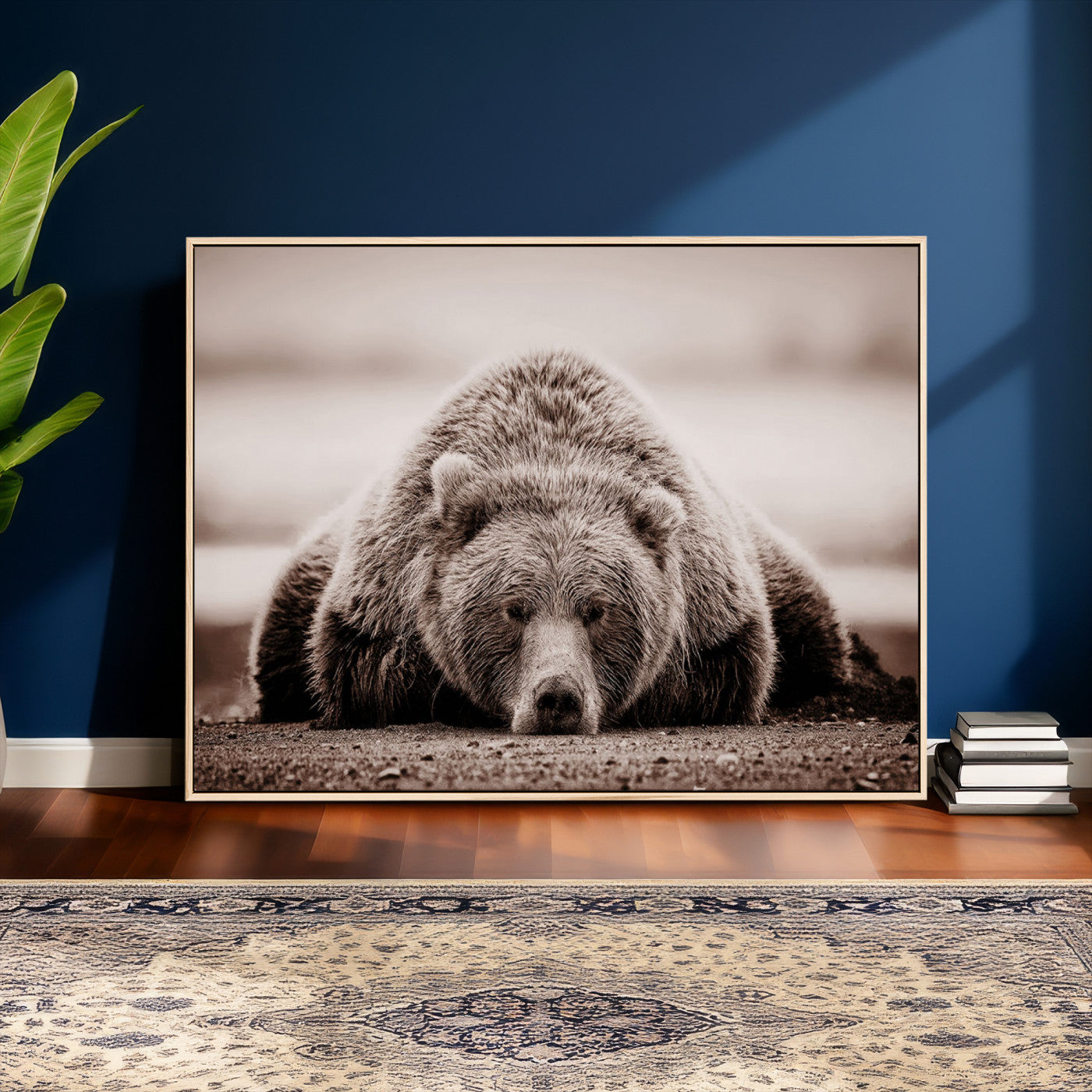 Grizzly Bear Wall Art Print - Bear Canvas Wall Art - Rustic
