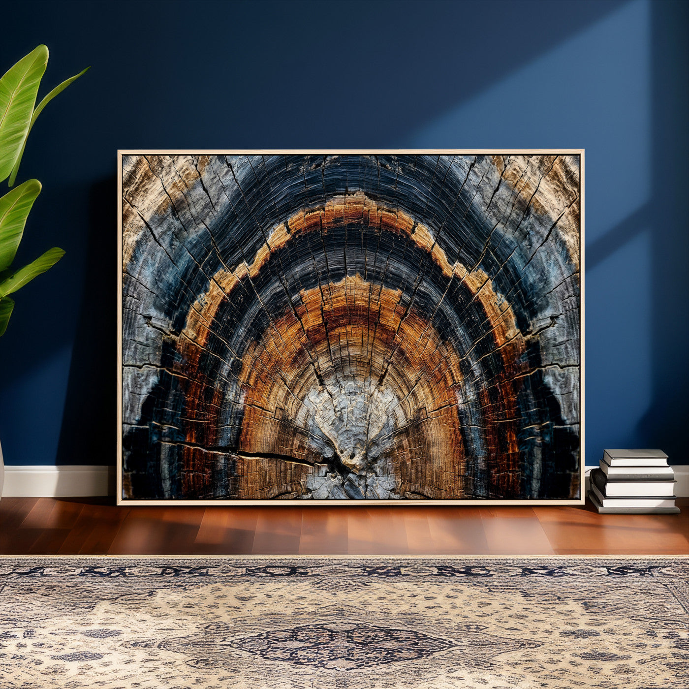 Abstract Wood Grain Canvas Print, Tree Ring Pattern Wall
