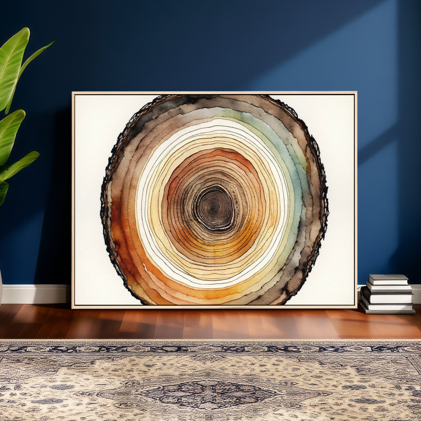 Natural Wood Slice Wall Art Canvas Print, Tree Ring Wall