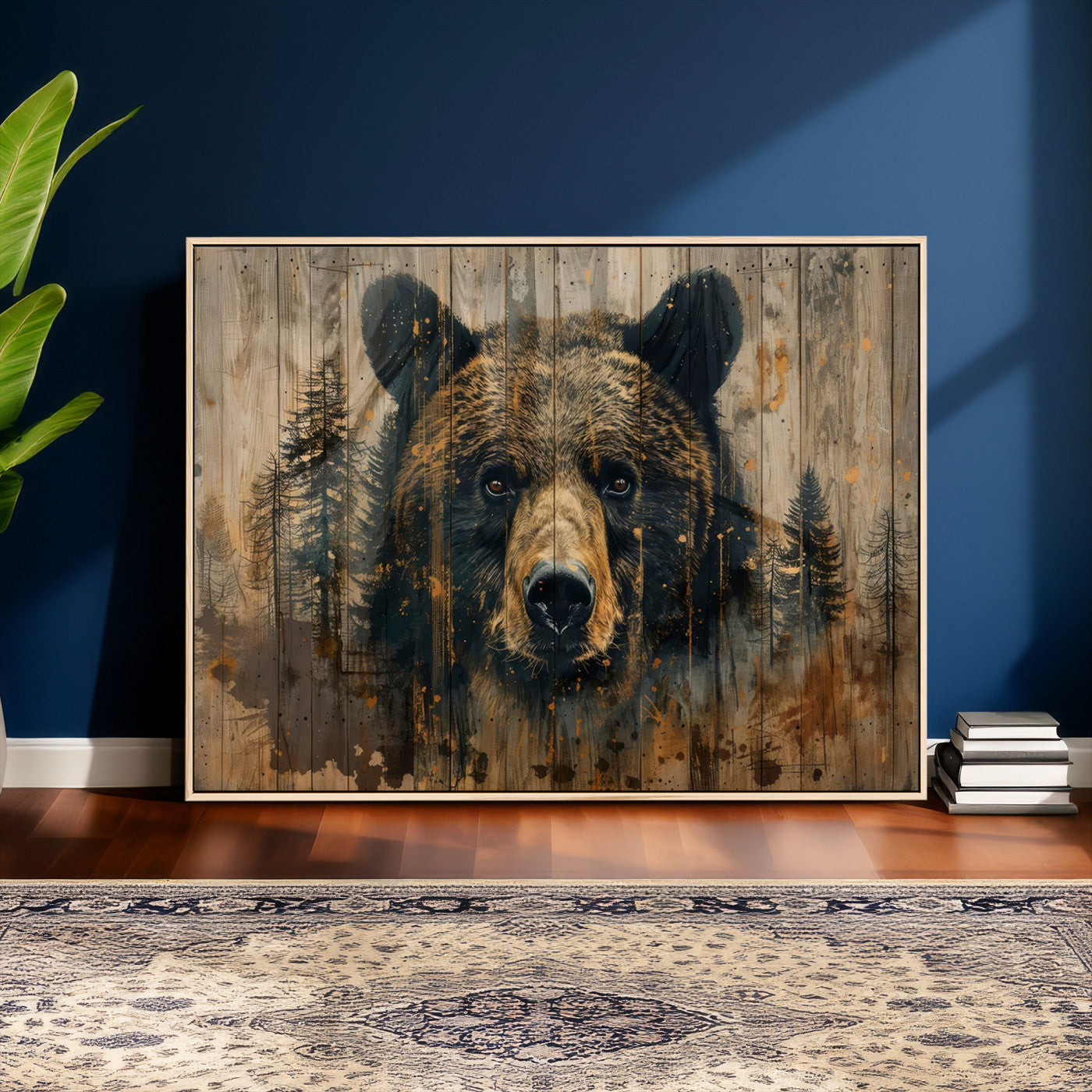 Abstract 399 Bear Wall Art | Rustic Cabin Wall Decor with