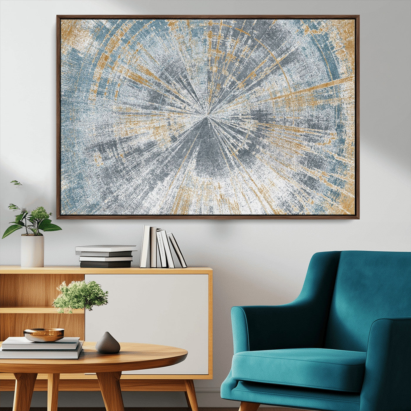 Radiant Abstract Wood Rings Canvas Art – Modern Triptych