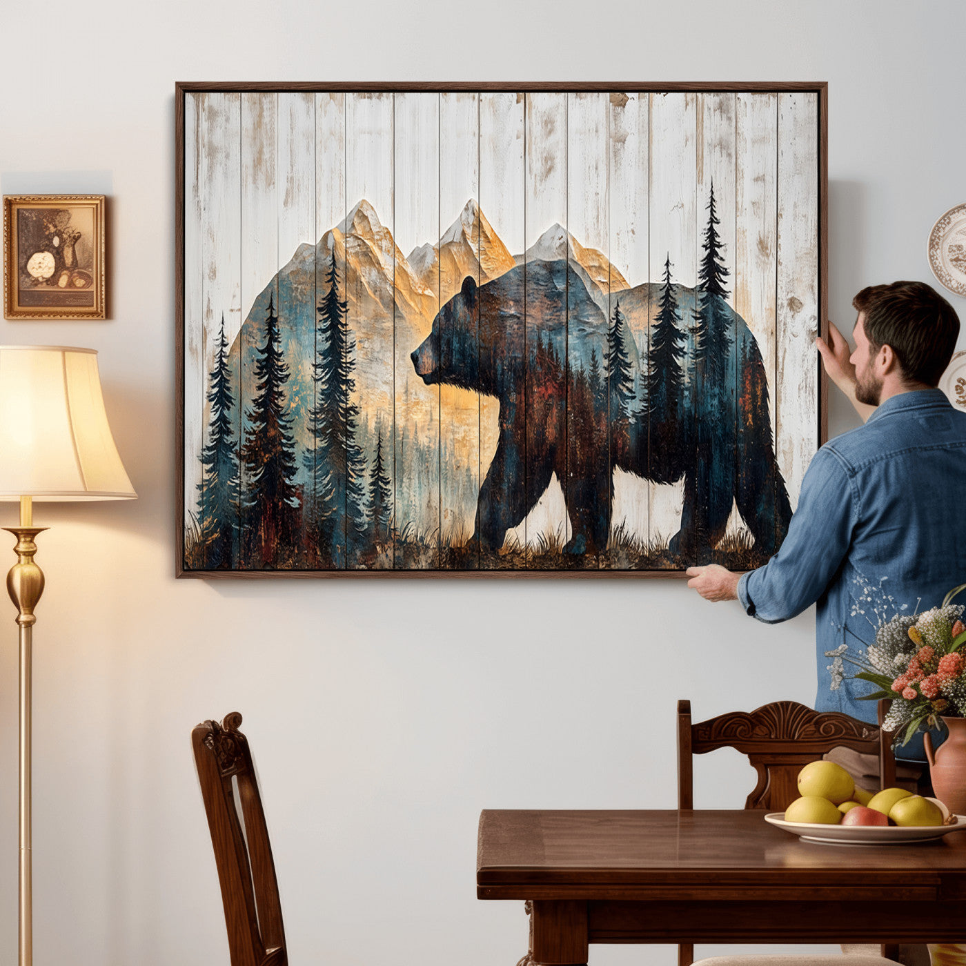 Rustic Bear Wall Art - Grizzly 399 Bear Wall Art - Mountain