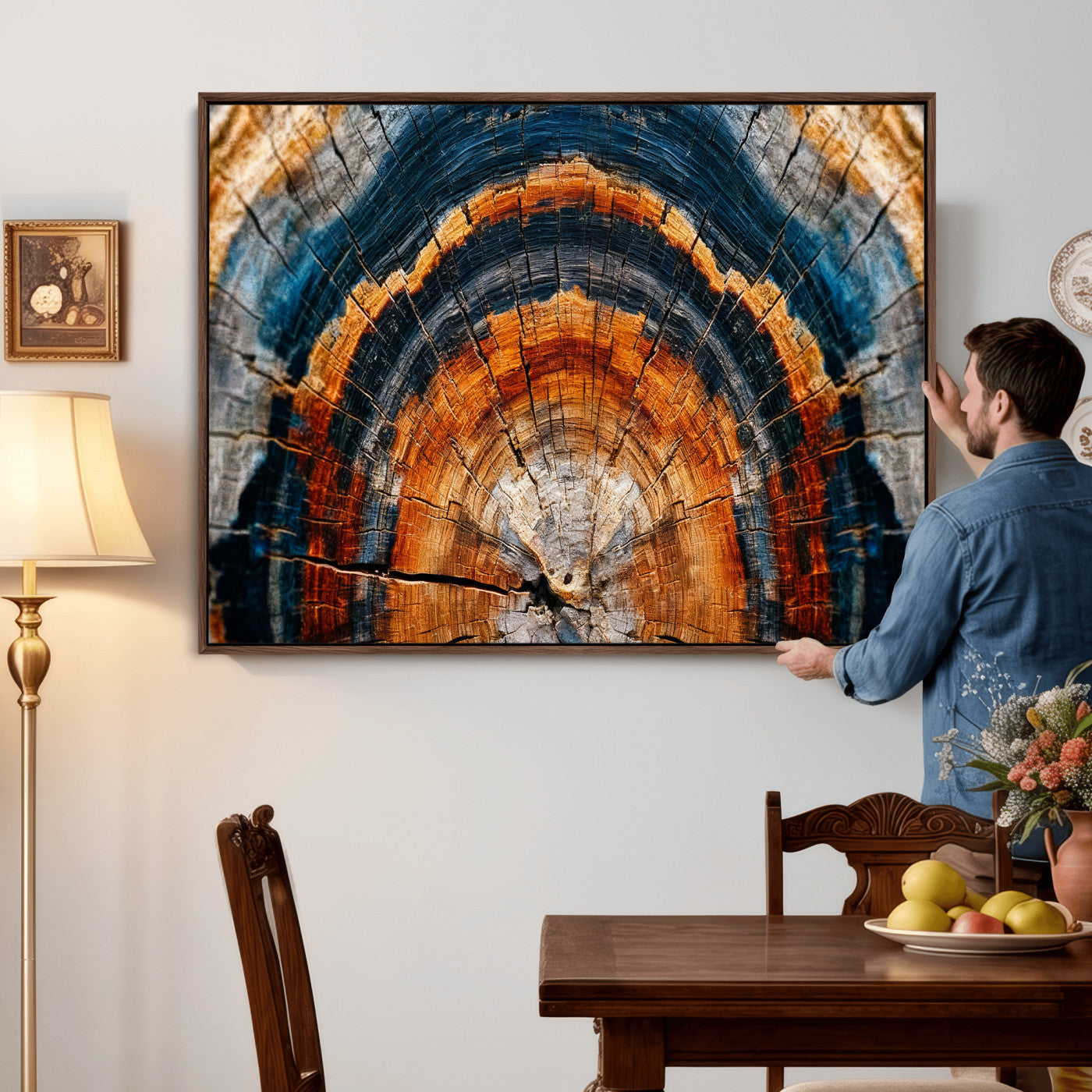 Abstract Wood Grain Canvas Print, Tree Ring Pattern Wall