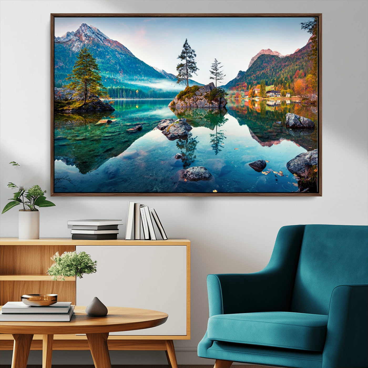 Crystal Clear Lake Wall Art | Mountains Wall Art Canvas | 3
