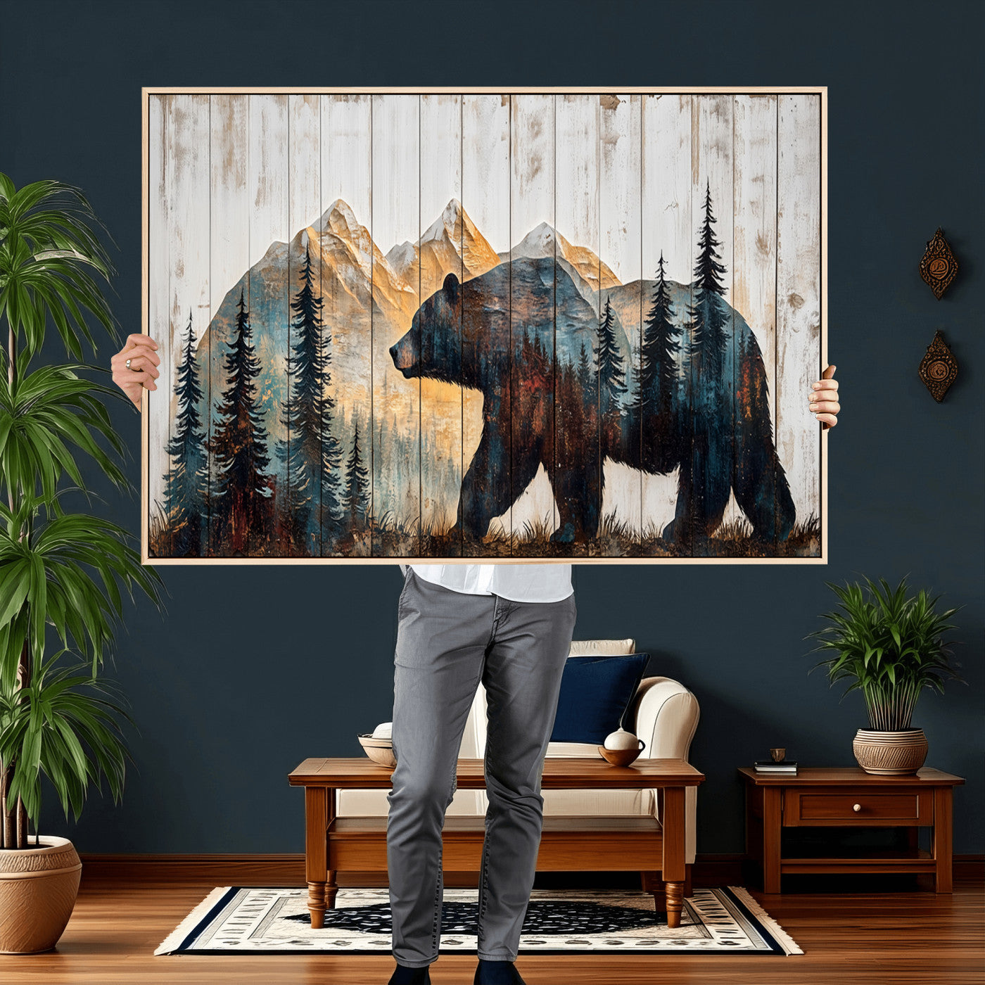 Rustic Bear Wall Art - Grizzly 399 Bear Wall Art - Mountain