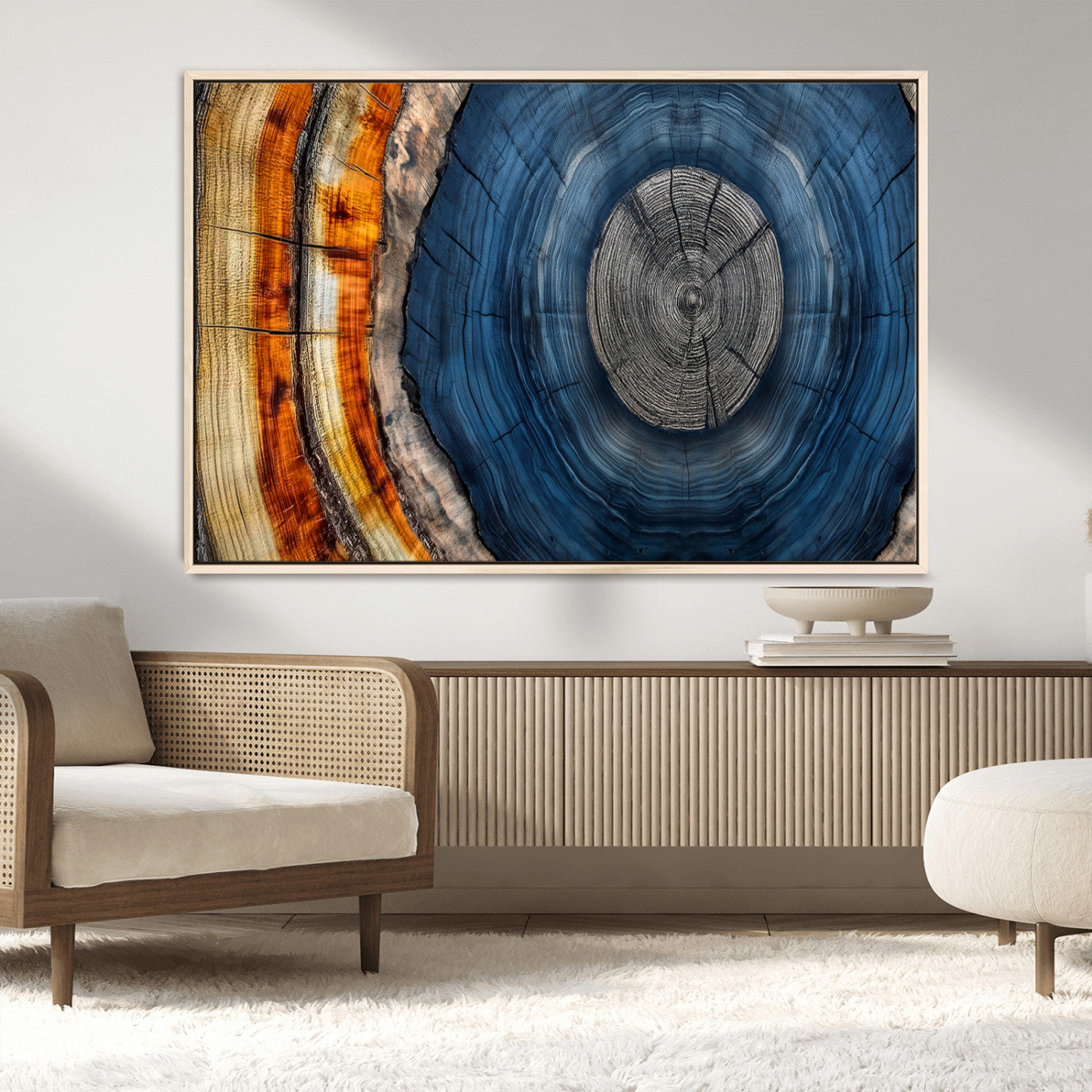 Abstract Tree Rings Wall Art Canvas Print – Modern Wood