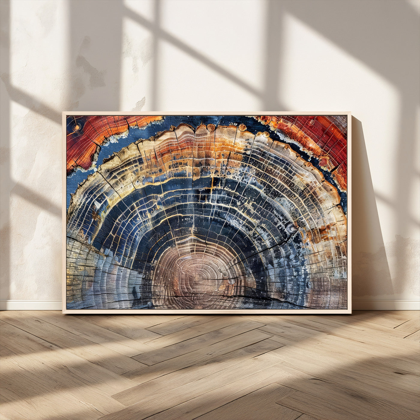 Tree Rings Wall Art Canvas Print – Framed Wood Art Picture