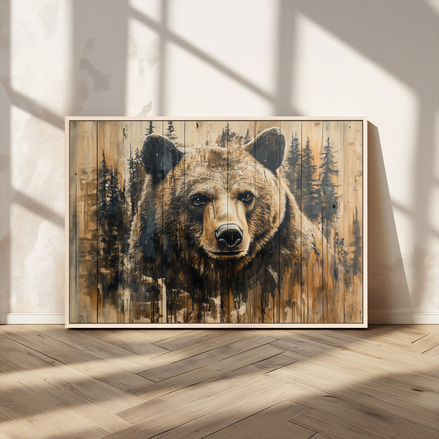 Majestic Grizzly 399 Bear Wall Art | 3-Panel Rustic Canvas
