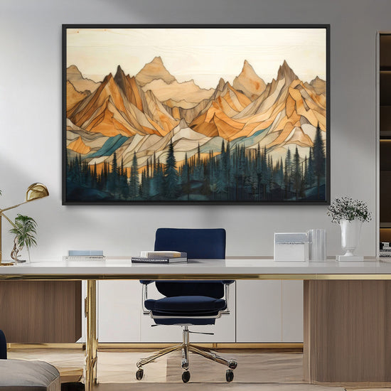Rustic Wood Mountain Wall Art Print | Triptych Giclee Print