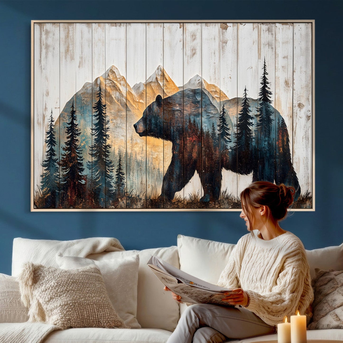 Rustic Bear Wall Art - Grizzly 399 Bear Wall Art - Mountain