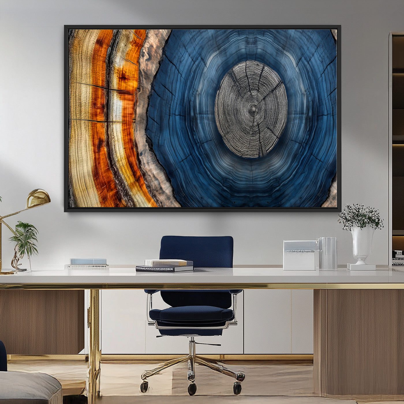 Abstract Tree Rings Wall Art Canvas Print – Modern Wood