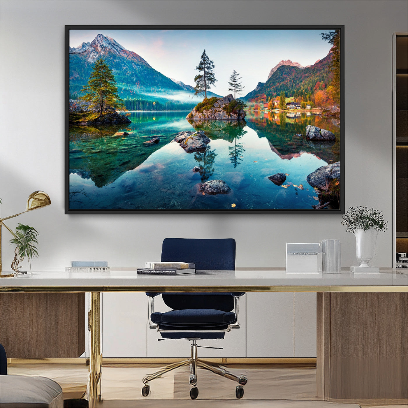 Crystal Clear Lake Wall Art | Mountains Wall Art Canvas | 3