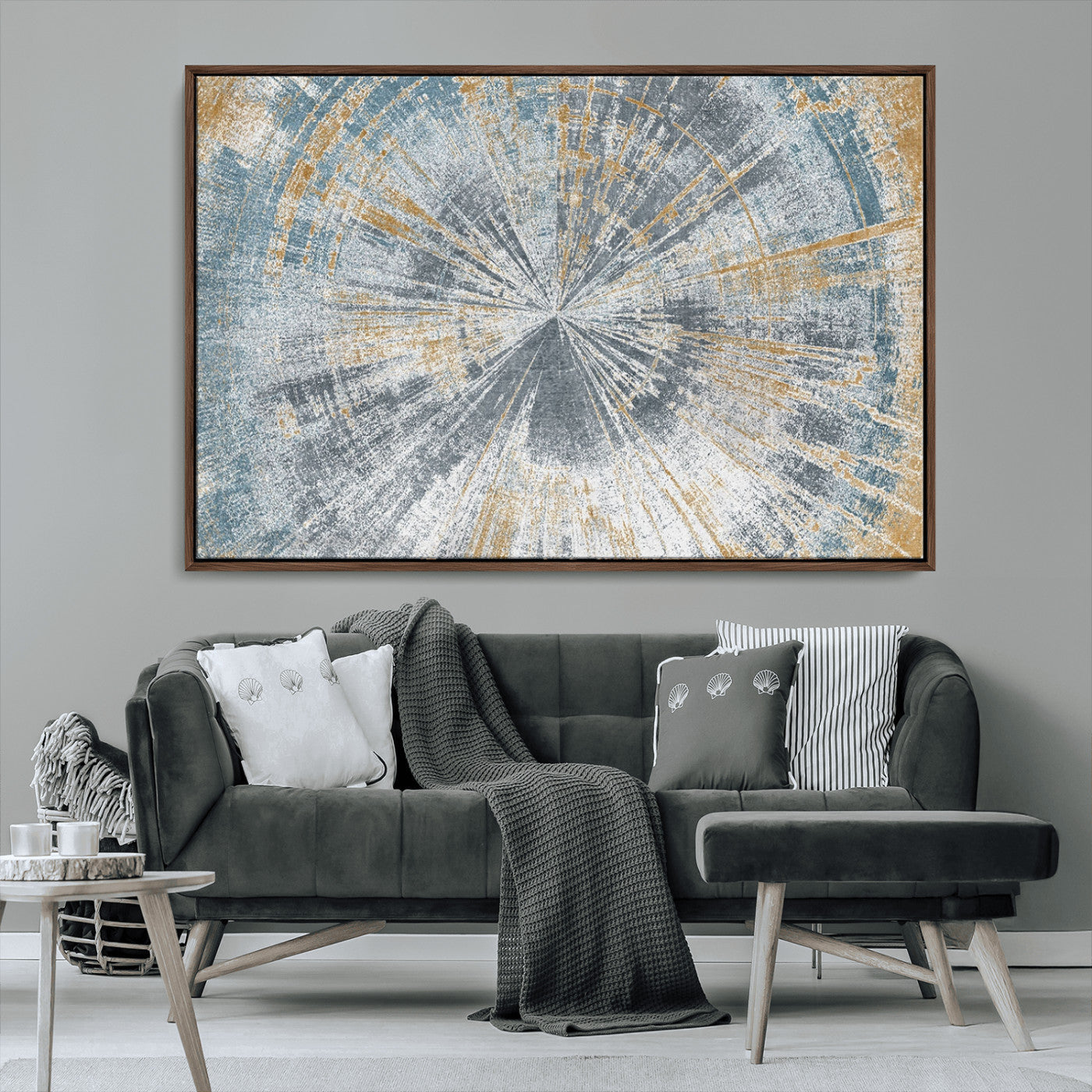Radiant Abstract Wood Rings Canvas Art – Modern Triptych