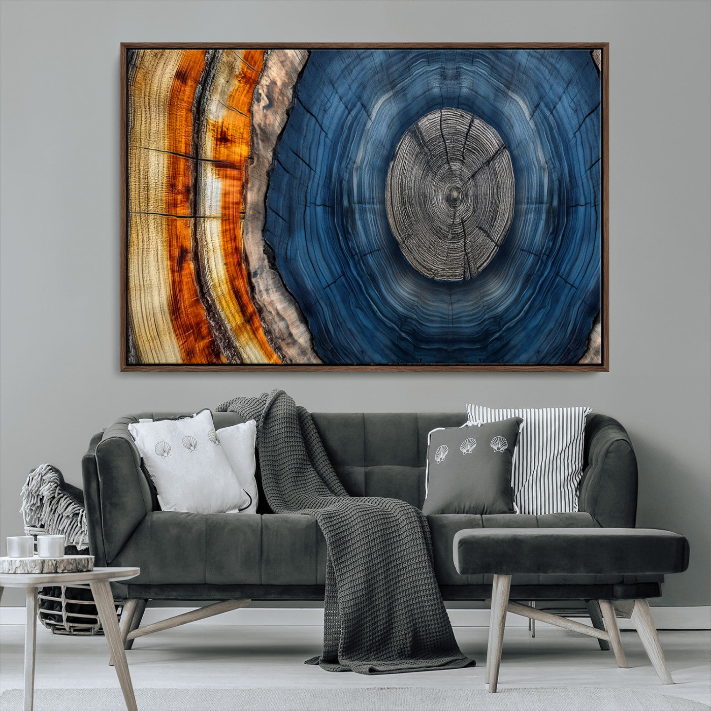 Abstract Tree Rings Wall Art Canvas Print – Modern Wood