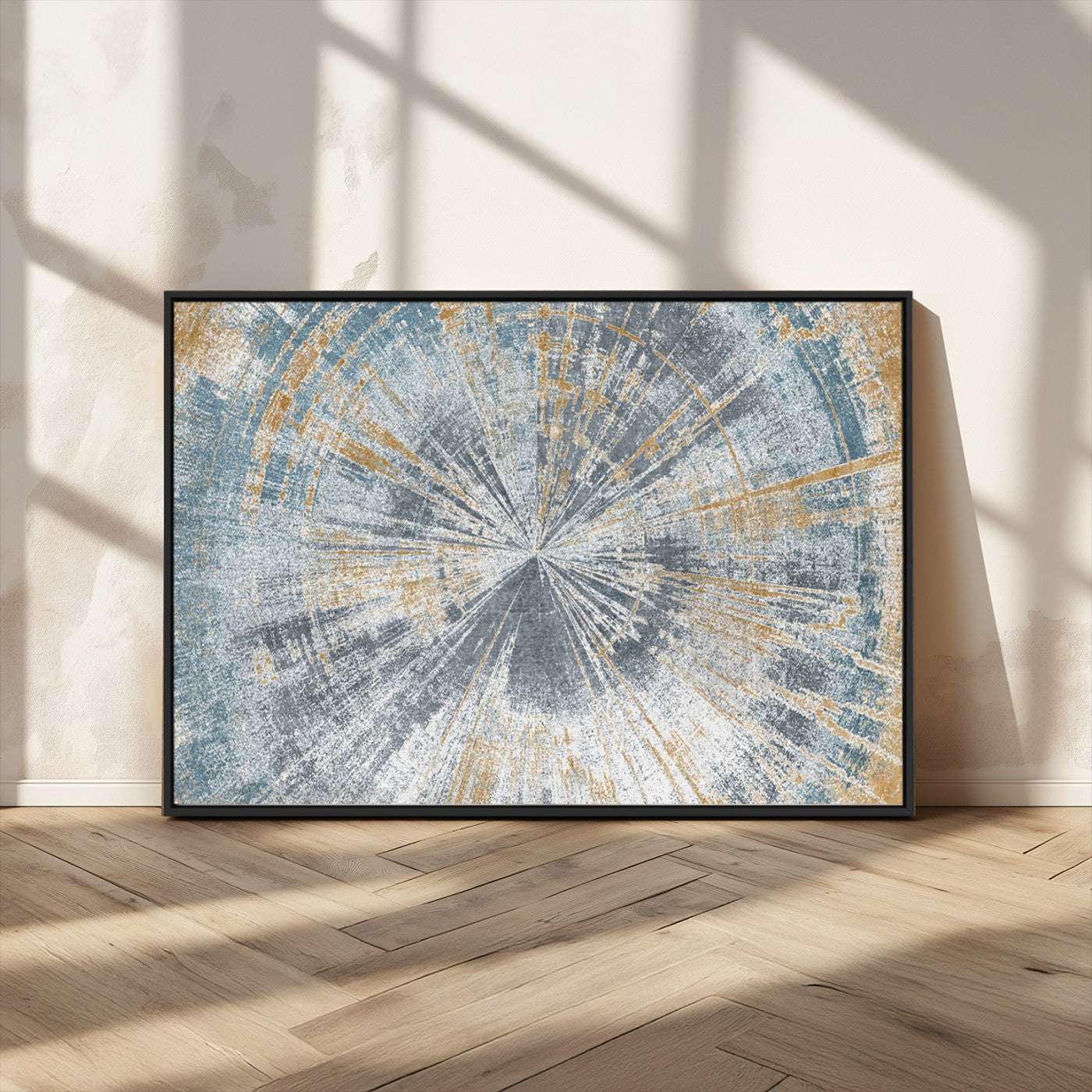 Radiant Abstract Wood Rings Canvas Art – Modern Triptych