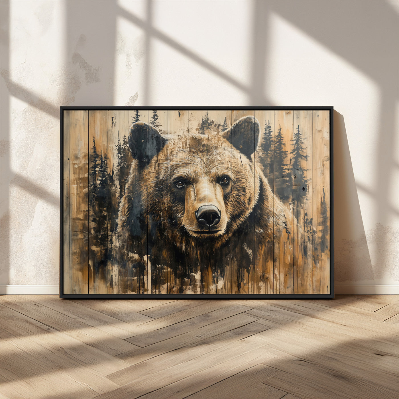 Majestic Grizzly 399 Bear Wall Art | 3-Panel Rustic Canvas