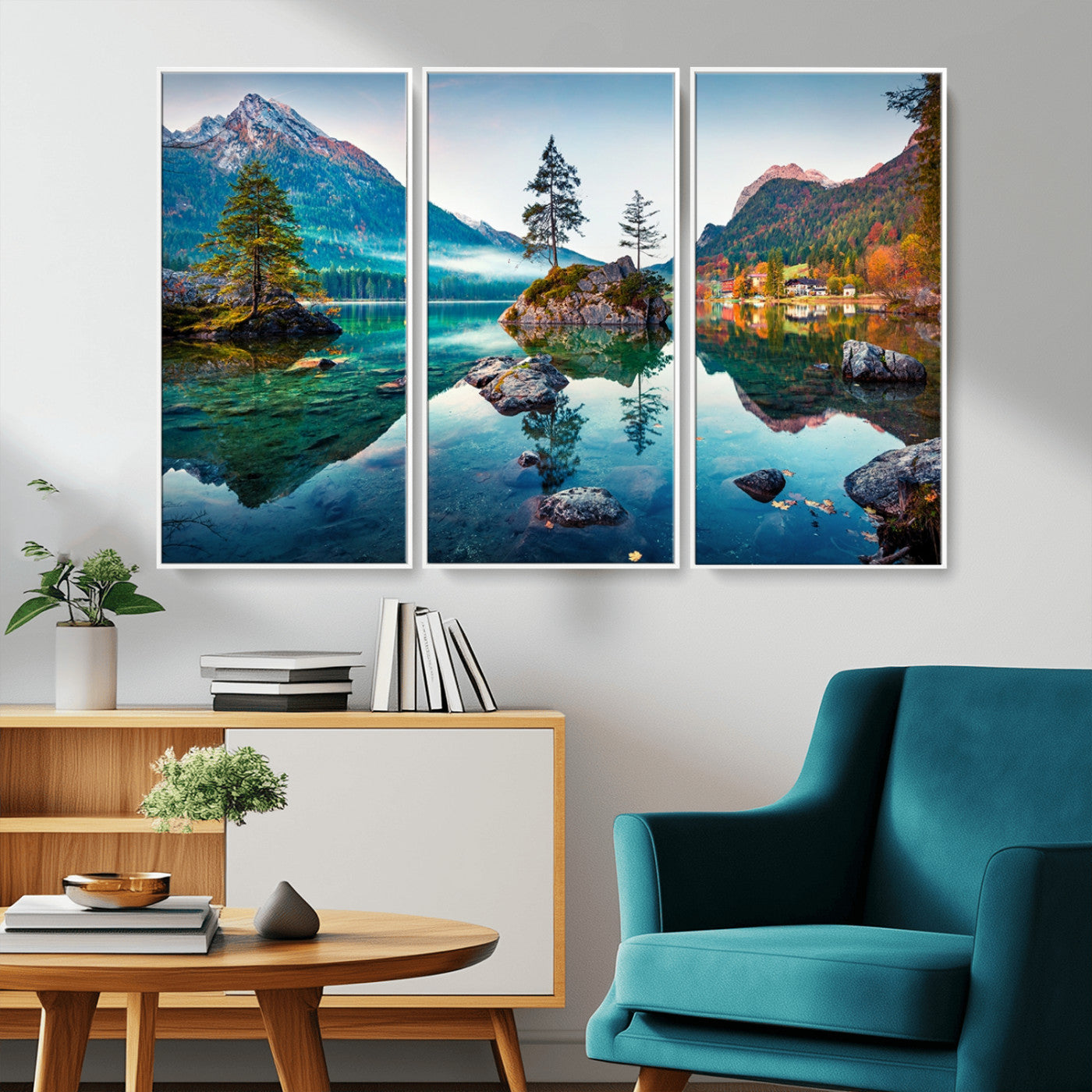 Crystal Clear Lake Wall Art | Mountains Wall Art Canvas | 3