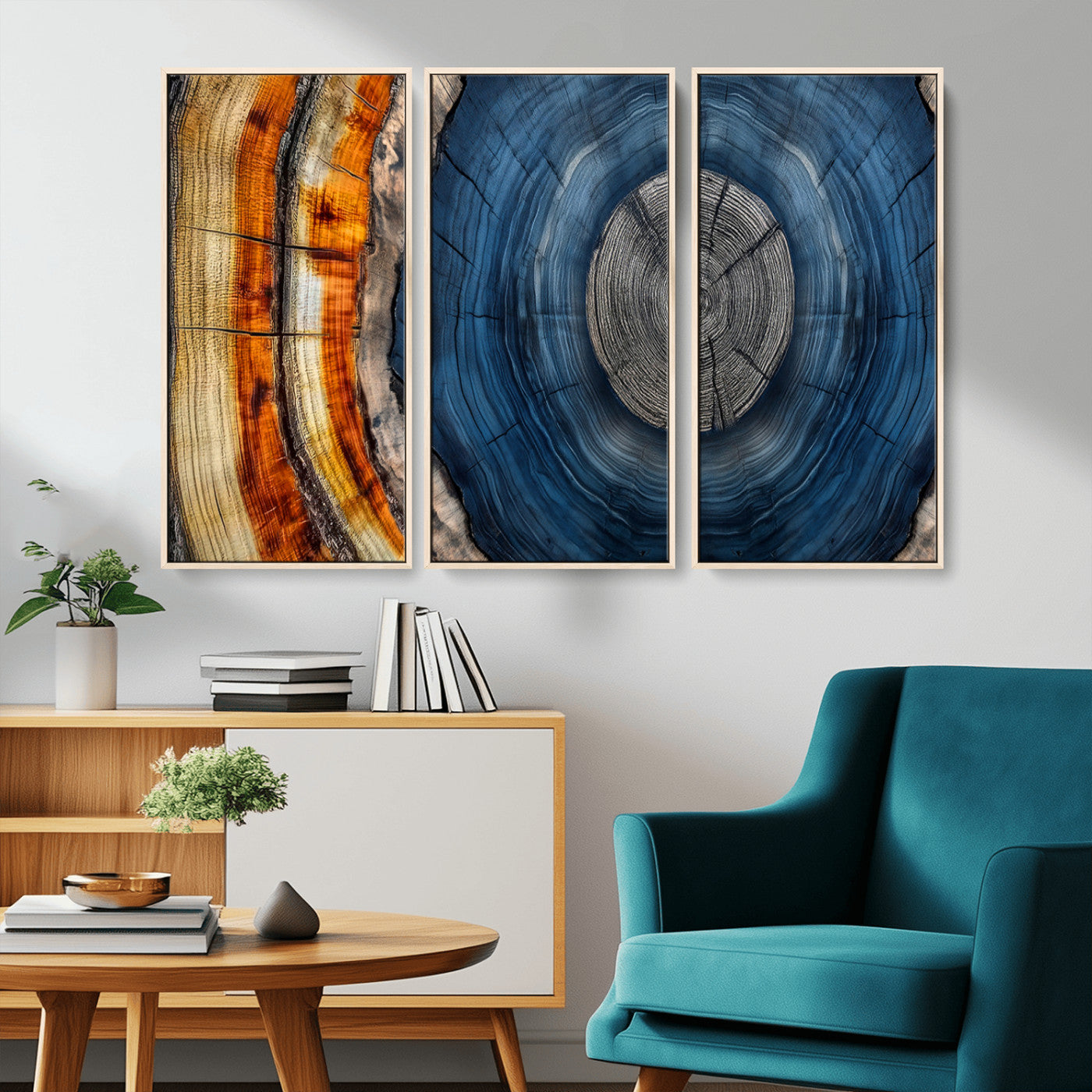 Abstract Tree Rings Wall Art Canvas Print – Modern Wood