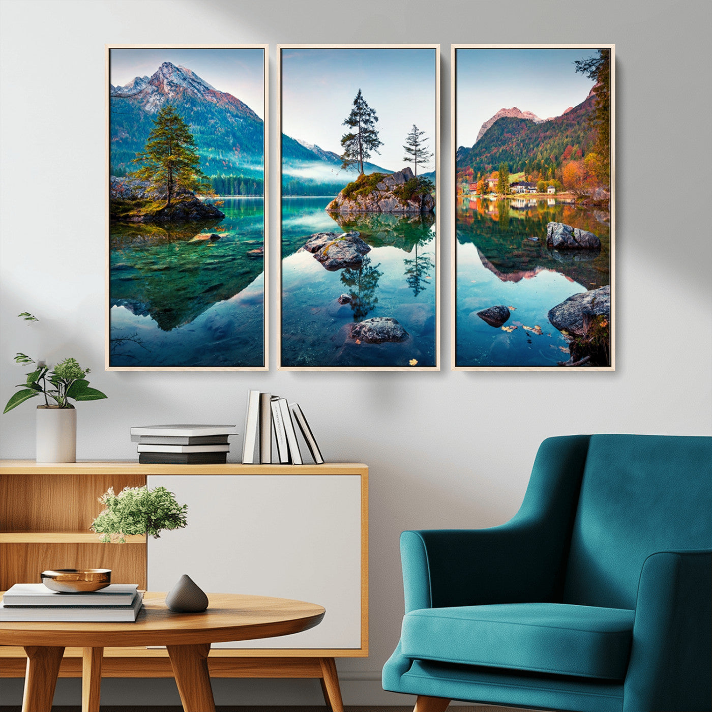 Crystal Clear Lake Wall Art | Mountains Wall Art Canvas | 3