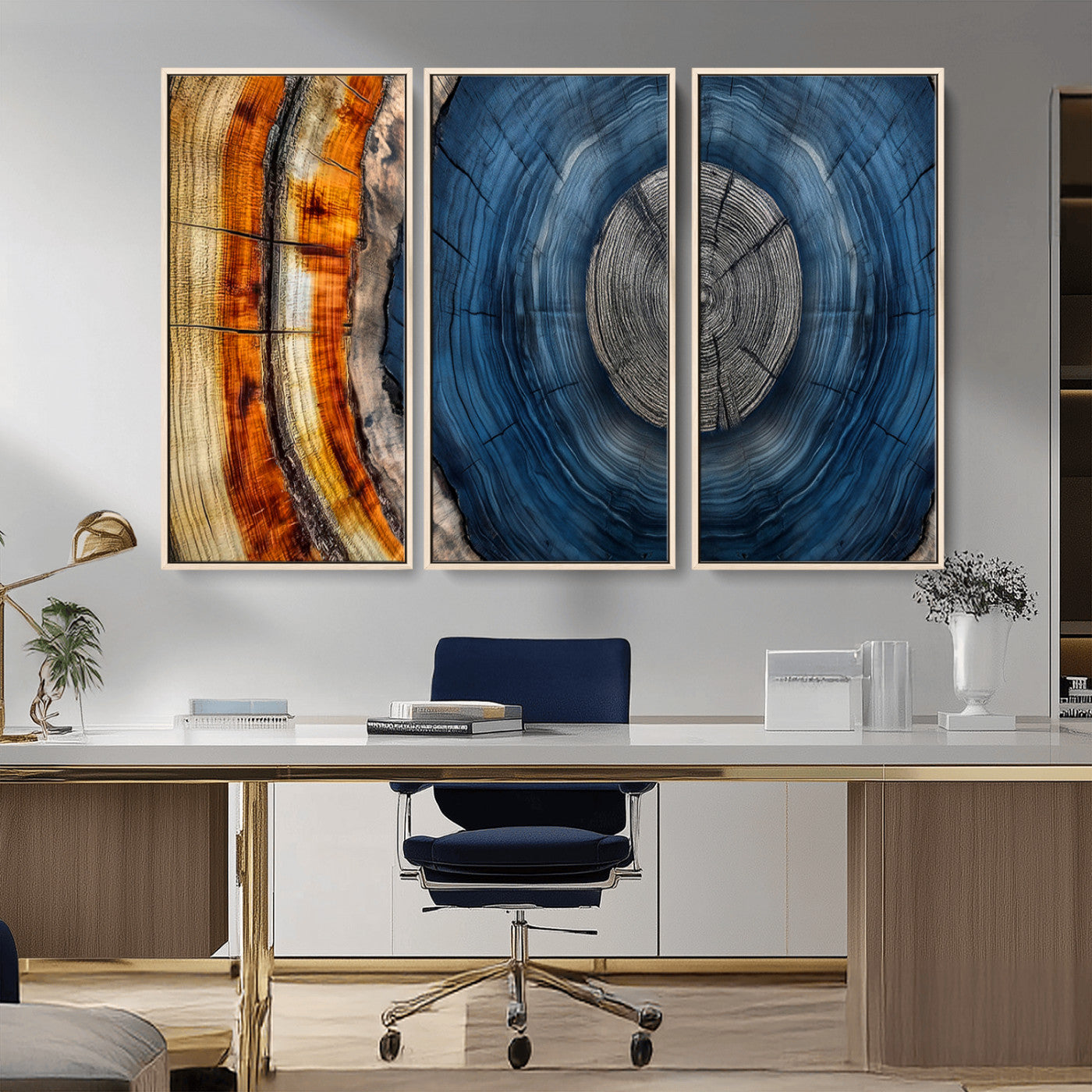 Abstract Tree Rings Wall Art Canvas Print – Modern Wood
