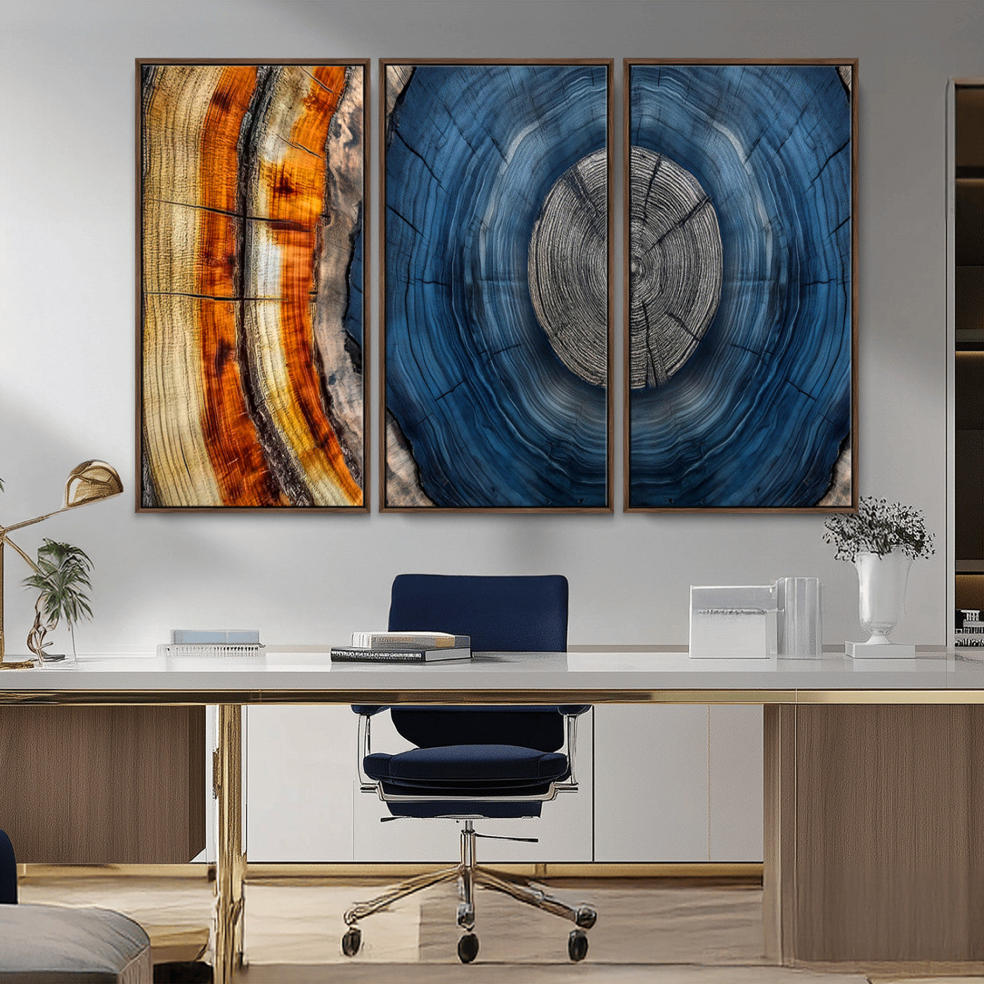 Abstract Tree Rings Wall Art Canvas Print – Modern Wood
