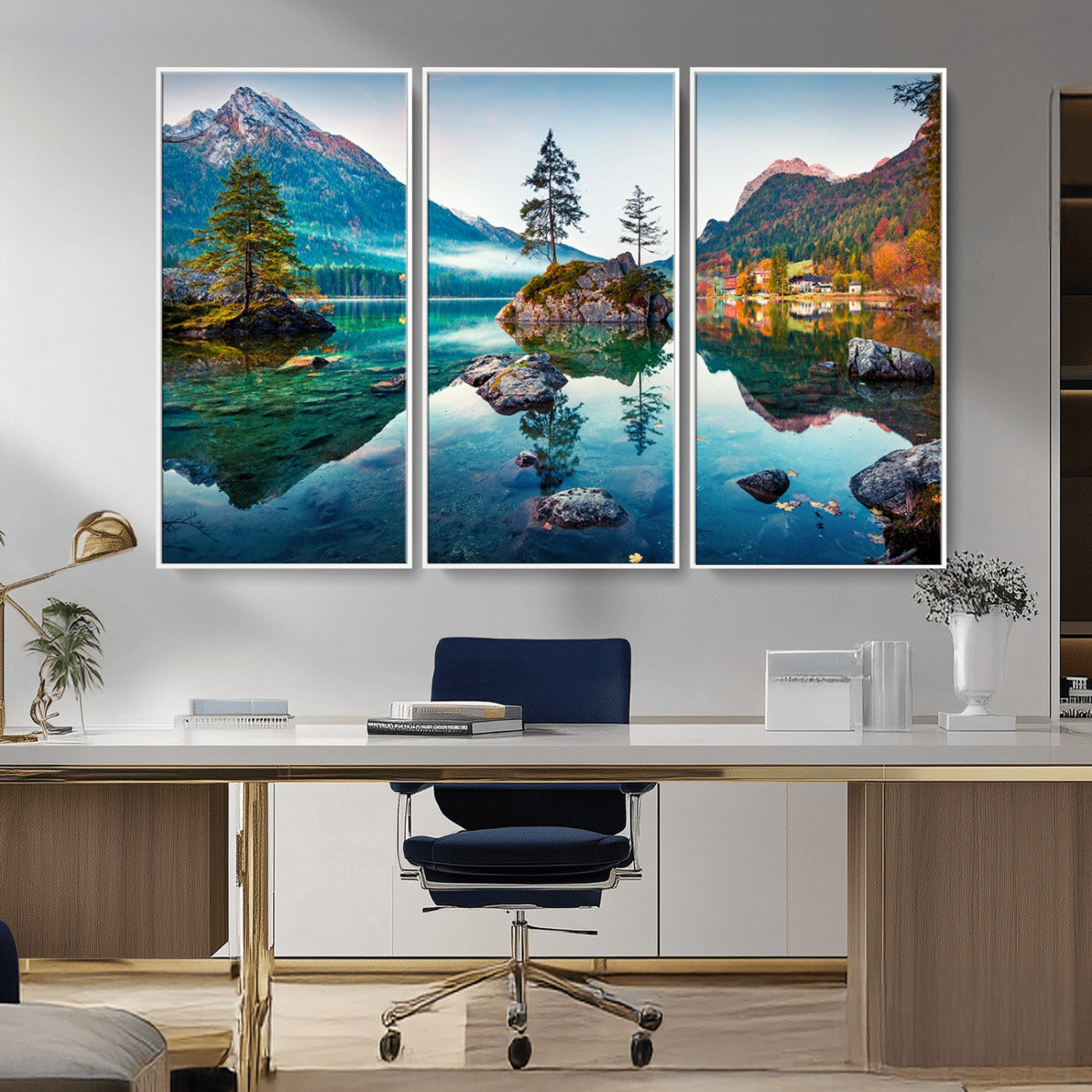Crystal Clear Lake Wall Art | Mountains Wall Art Canvas | 3