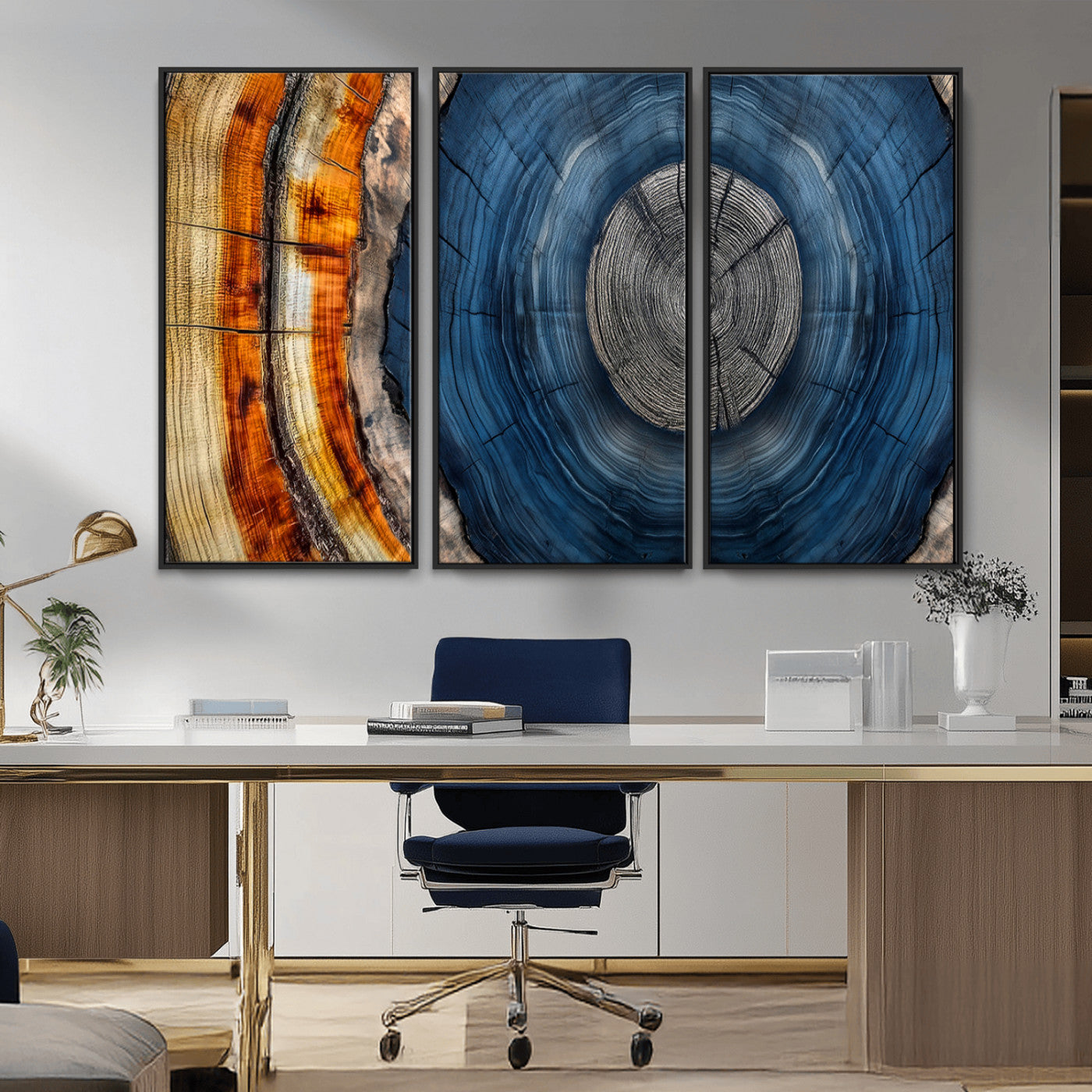 Abstract Tree Rings Wall Art Canvas Print – Modern Wood