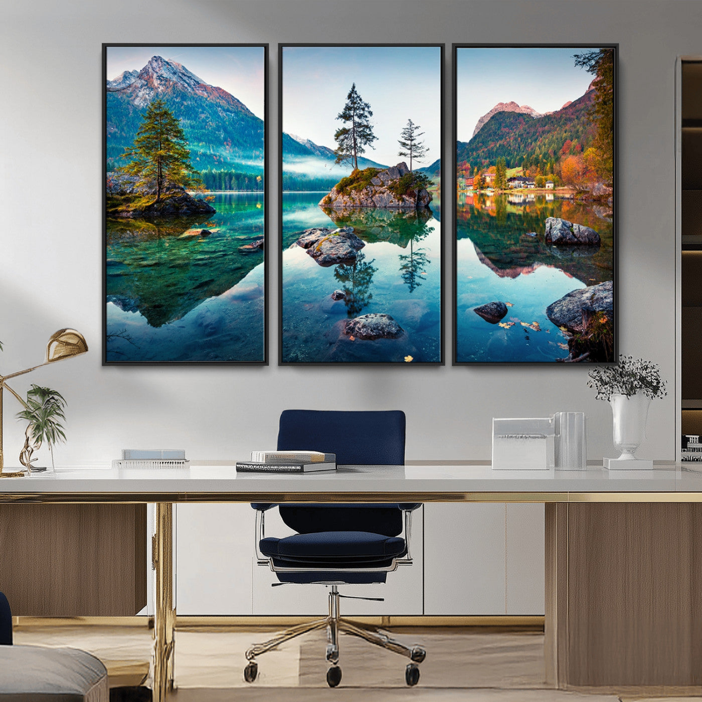 Crystal Clear Lake Wall Art | Mountains Wall Art Canvas | 3