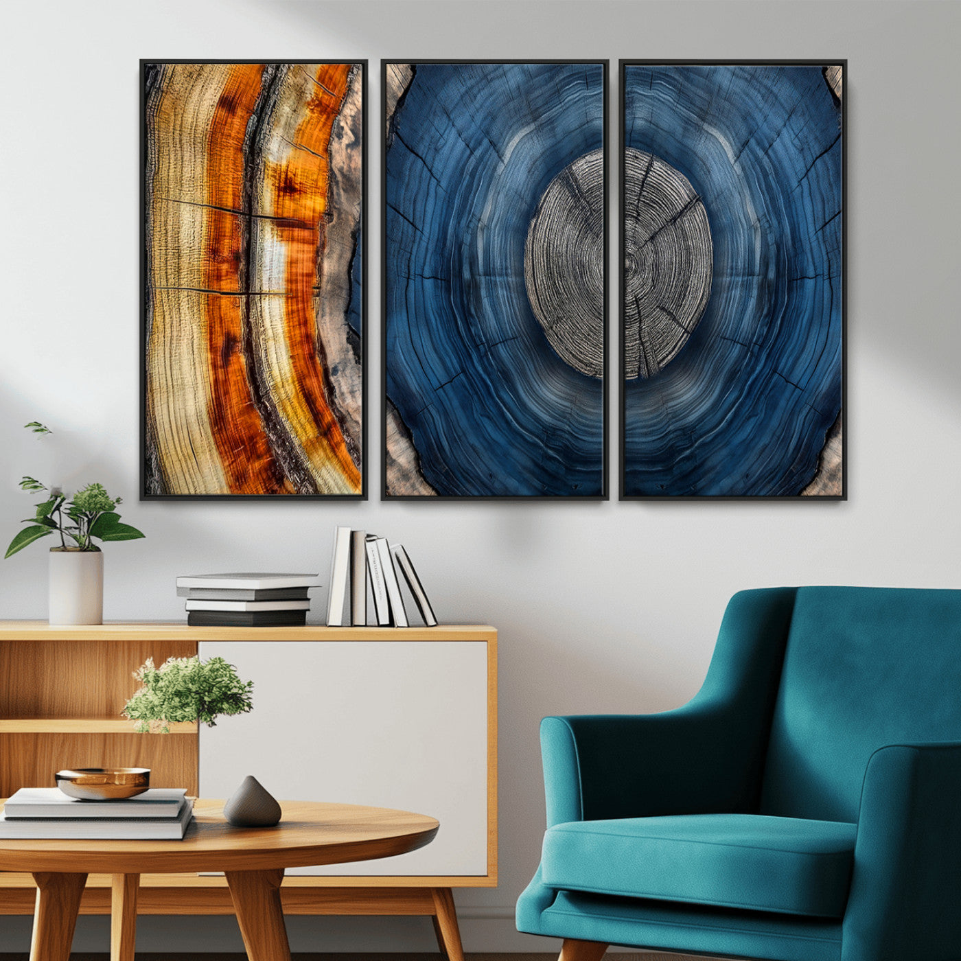 Abstract Tree Rings Wall Art Canvas Print – Modern Wood