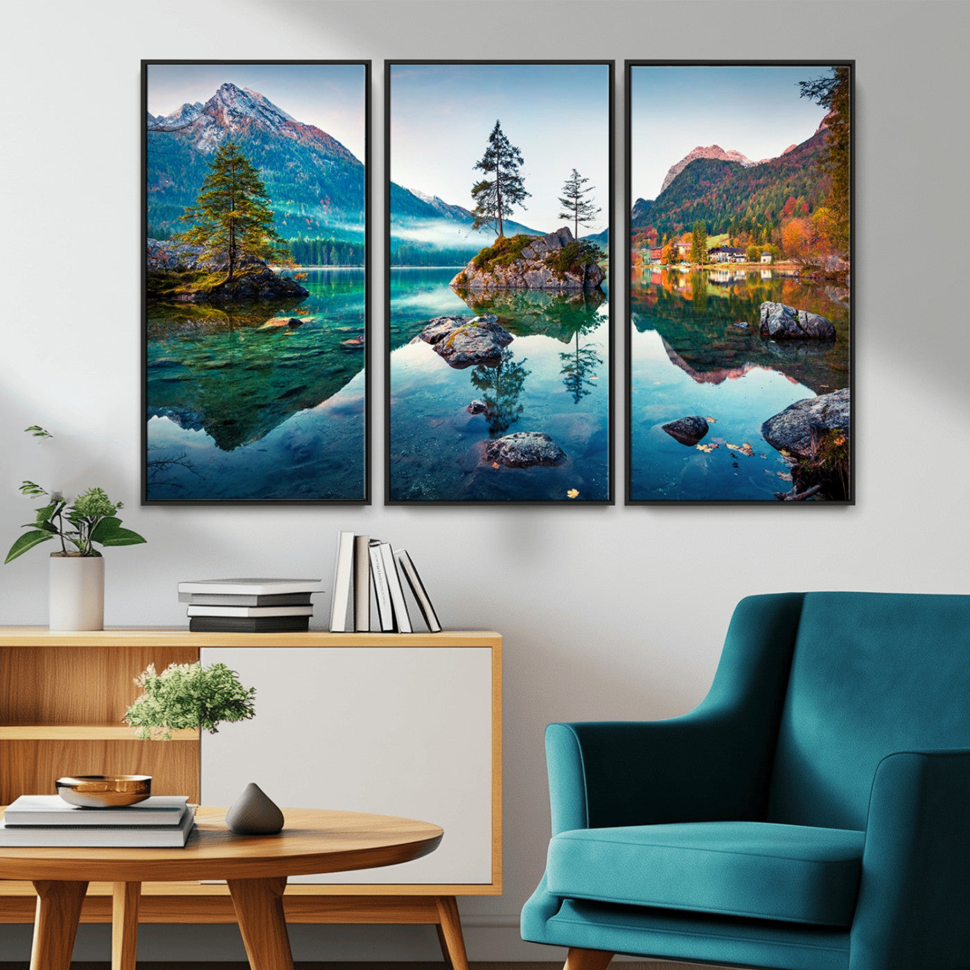 Crystal Clear Lake Wall Art | Mountains Wall Art Canvas | 3