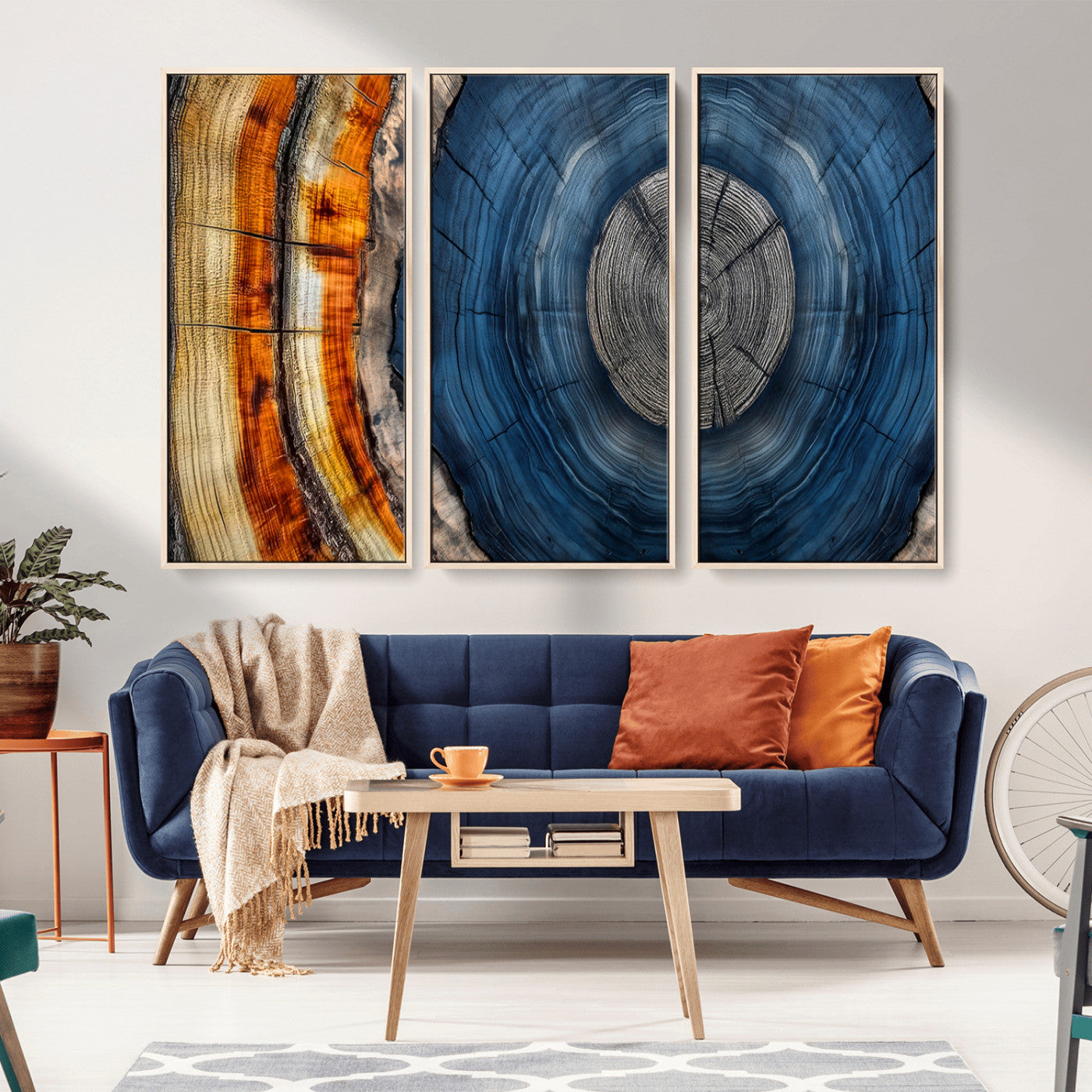 Abstract Tree Rings Wall Art Canvas Print – Modern Wood