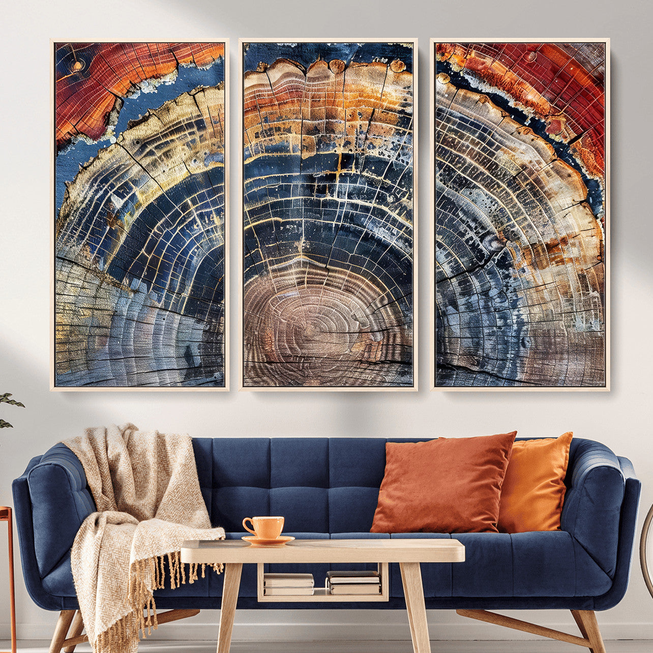 Tree Rings Wall Art Canvas Print – Framed Wood Art Picture