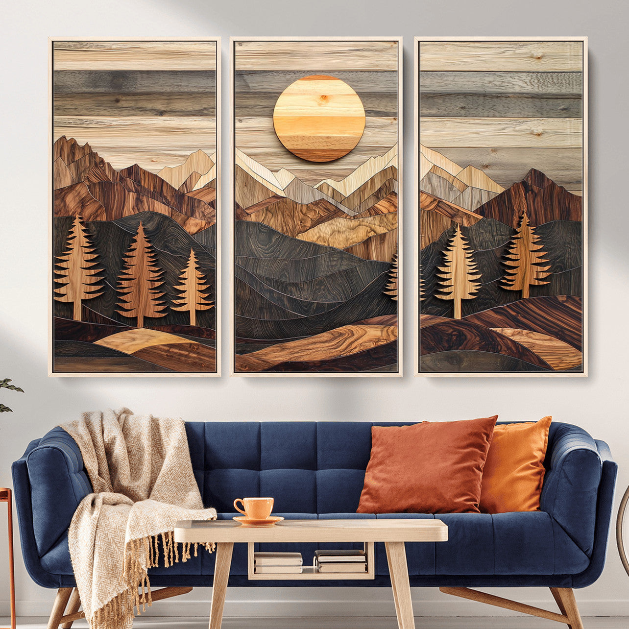 Wood Mountain Wall Art Canvas Print – Layered Forest and