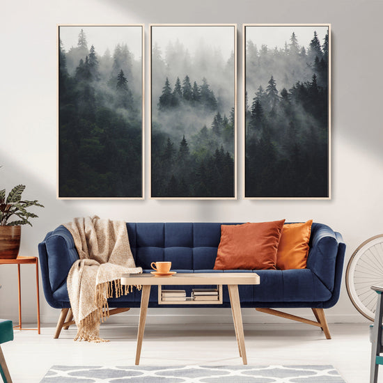 Nature Wall Decor - Serene Triptych Nature Print – Woodland