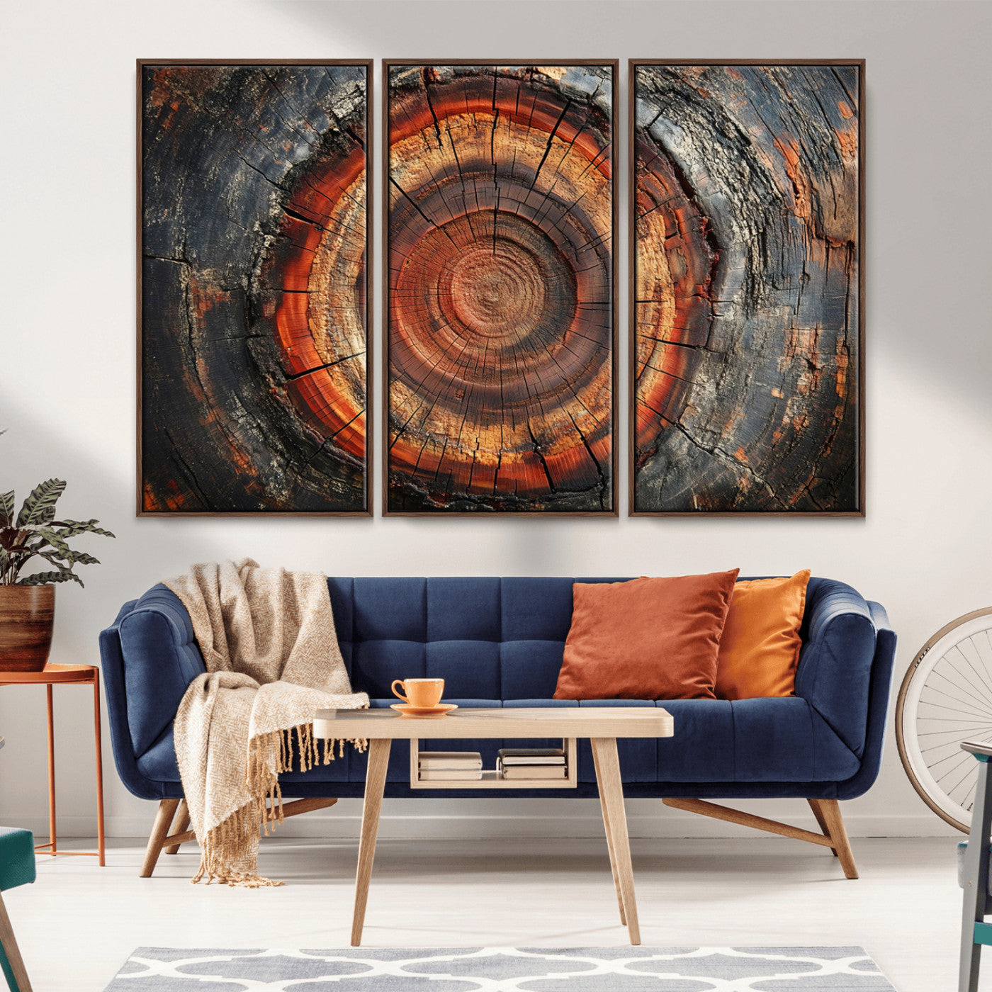 Wood Grain Canvas Wall Art - Framed Abstract Tree Ring