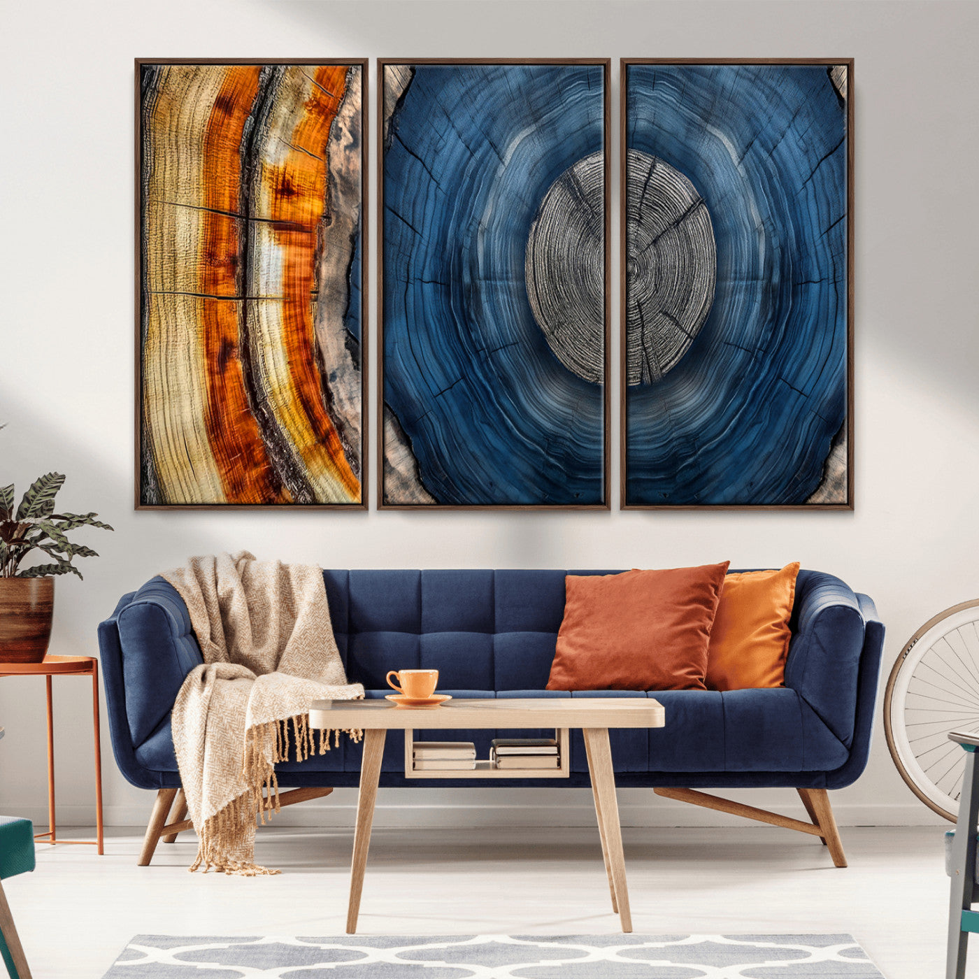 Abstract Tree Rings Wall Art Canvas Print – Modern Wood