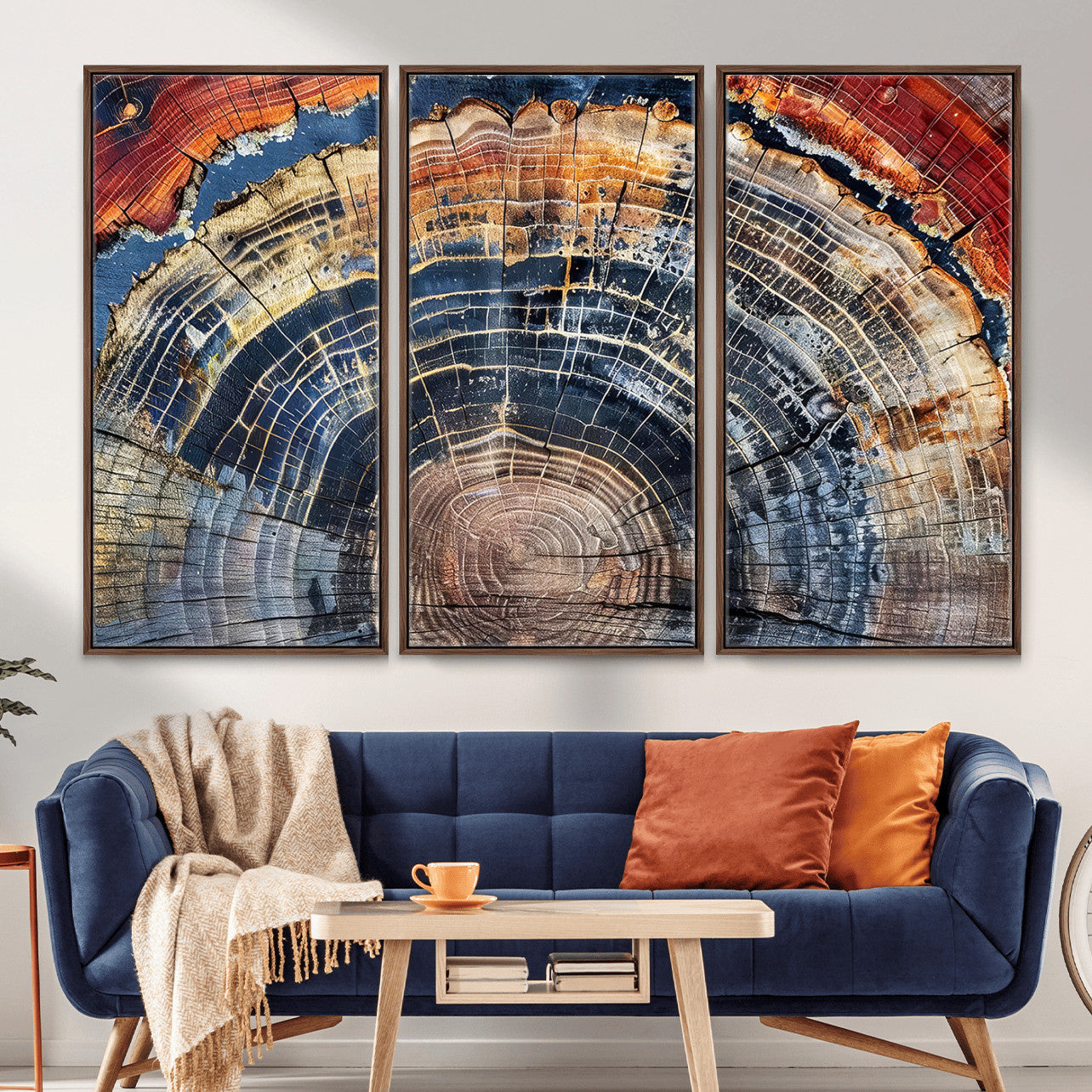 Tree Rings Wall Art Canvas Print – Framed Wood Art Picture