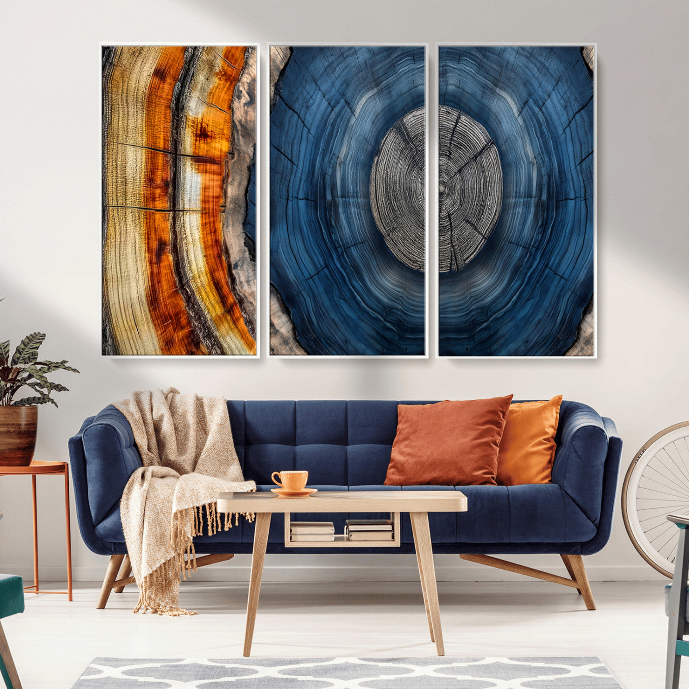 Abstract Tree Rings Wall Art Canvas Print – Modern Wood
