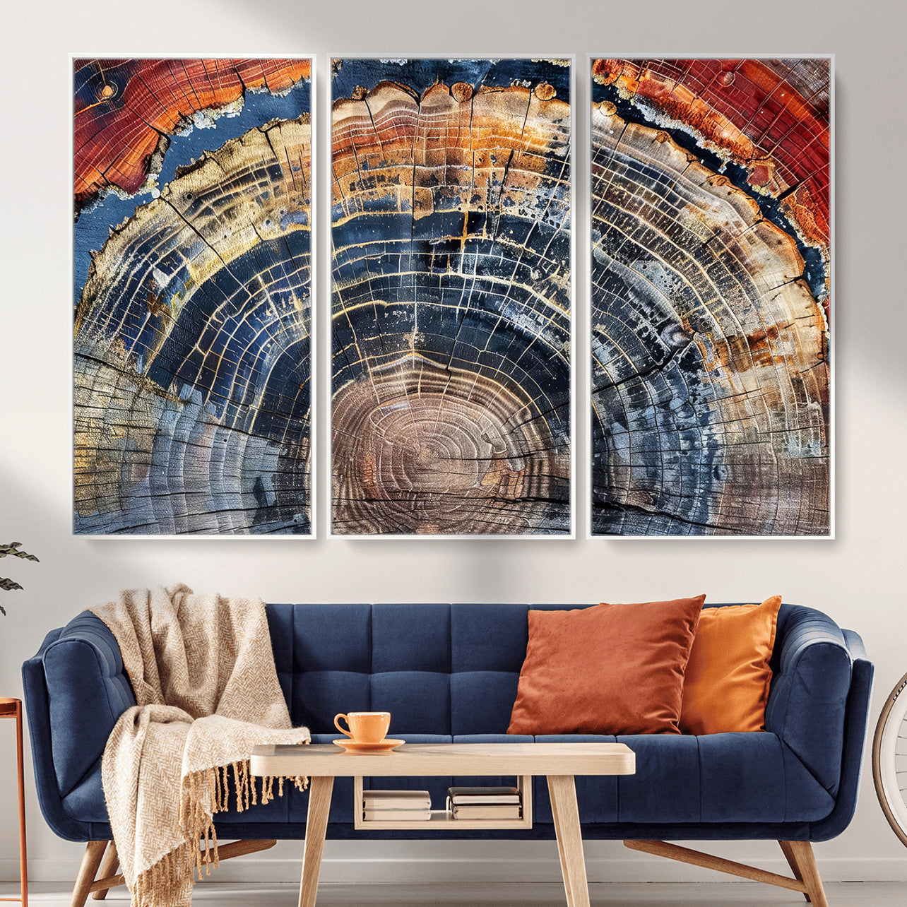 Tree Rings Wall Art Canvas Print – Framed Wood Art Picture