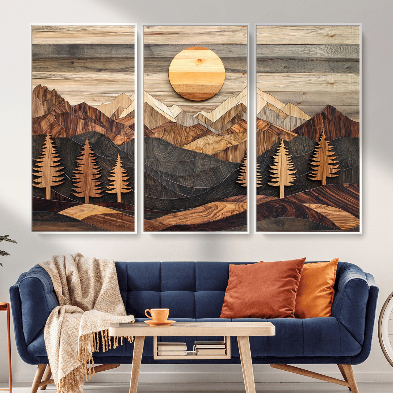 Wood Mountain Wall Art Canvas Print – Layered Forest and
